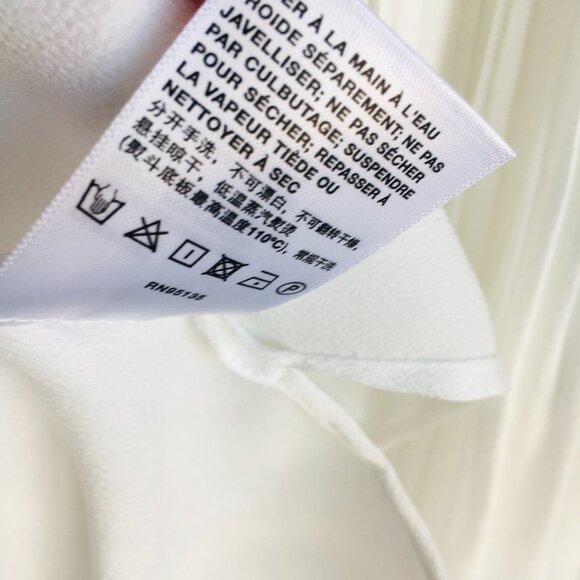 NWT Lafayette 148 Layla Plisse Pleated Sleeve Blouse Off-White Statement XL - Picture 7 of 16